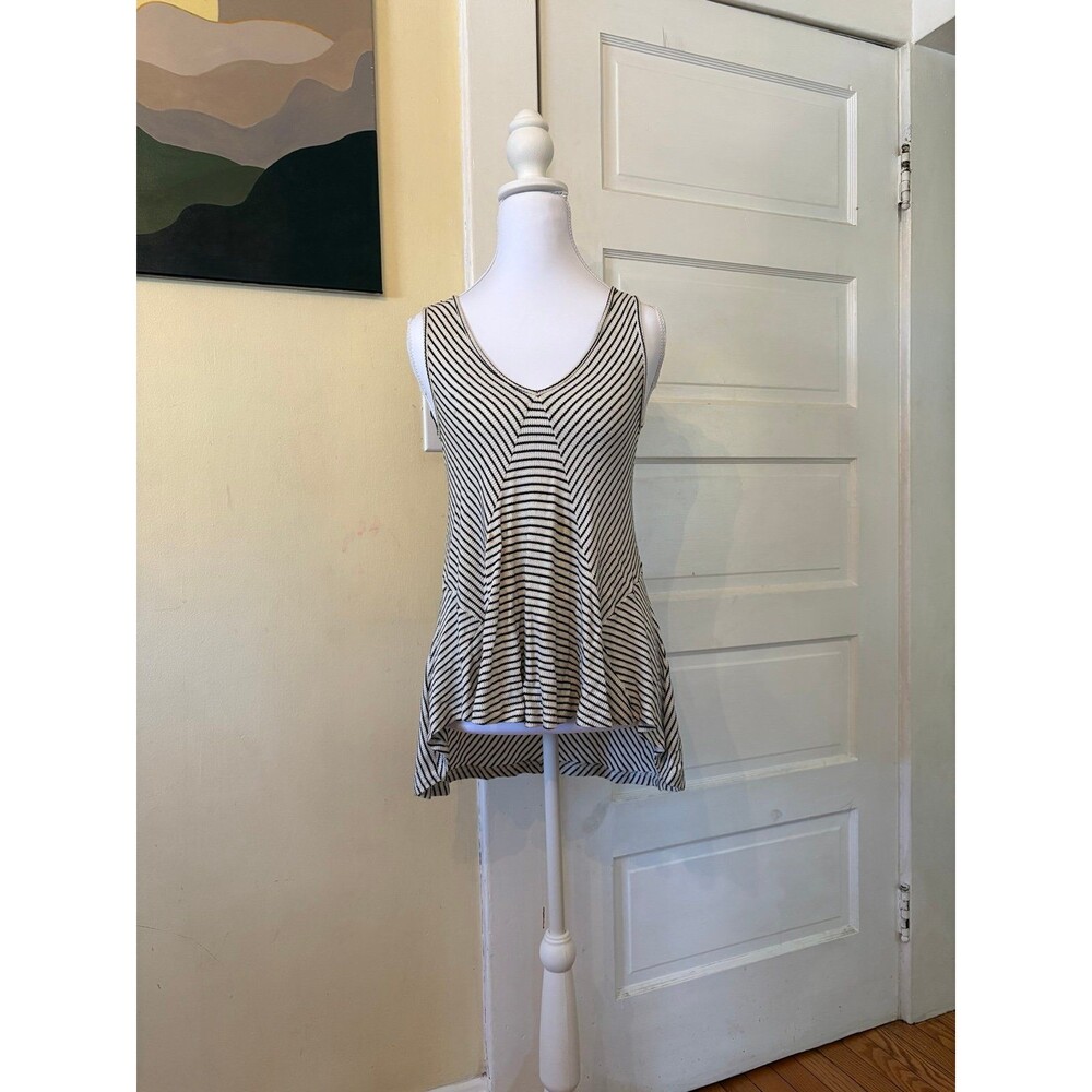 Tunic tank top handkerchief hem agnes dora trendy stripes textured wide strap